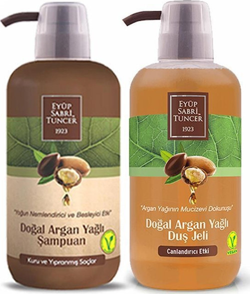 Düvenci Toptan Eyüp Sabri Tuncer Argan Yağlı Banyo Seti 2' li Paket Model 145