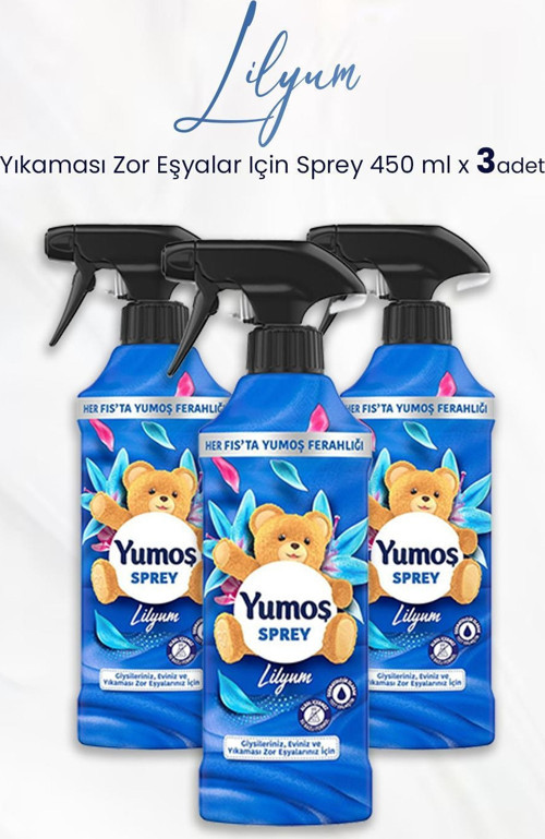 Sprey Yıkaması Zor Eşyalar Için Lilyum 450 ml x 3 Adet
