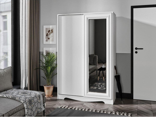 Crown Sürgülü Aynalı Country Tarzı Portmanto Vestiyer - Tamamı Mdf