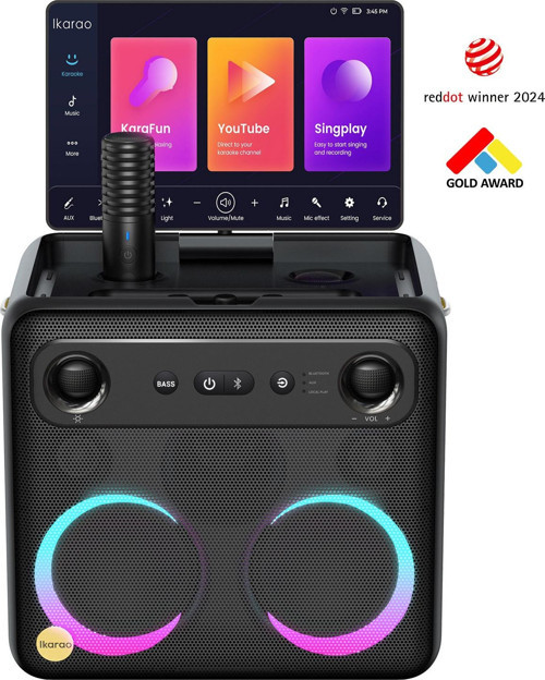 Partybox Break X2 300W Karaoke Bluetooth Hoparlör Seti, 10.1" Dahili Tablet, 2 Kablosuz Gizle