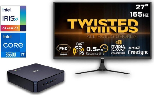 i7-8550U 8GB 512GB M.2 SSD N7048UATL33 W11pro Mini Masaüstü Bilgisayar+27" Monitör