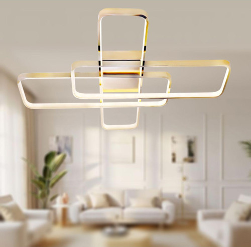 Tt040-Fsr ( Beyaz Işık ) Fransız Sarısı Kaplama Plofonyer Led Avize