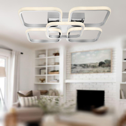 Tt302-4+1-Kr Kare Krom Kaplama Plofonyer 5 Li ( Gün Işığı ) Led Avize