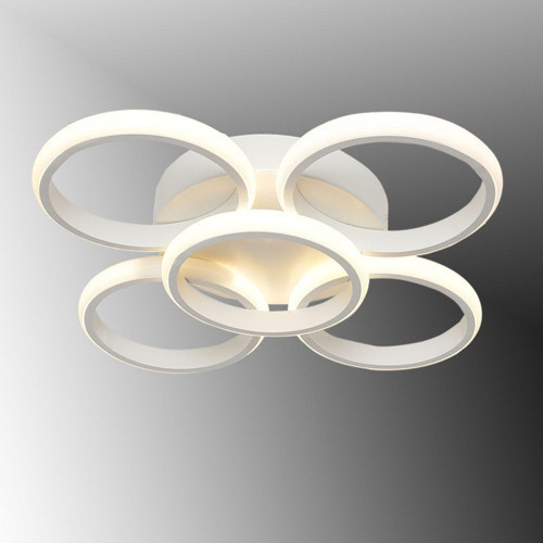 Tt304-4+1-By Yuvarlak Mat Beyaz 5 Li ( Sarı Işık ) Led Avize