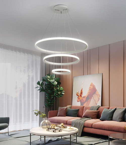 Tt300-3 By Halka 3 Lü Mat Beyaz ( 3 Renk Modüllü ) Led Avize
