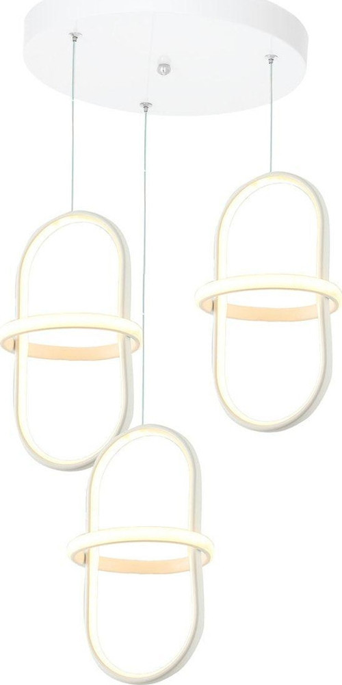 Tt006-3Y-By Minyon Modeli ( Beyaz Işık Led ) 3 Lü Mat Beyaz Yuvarlak Led Avize