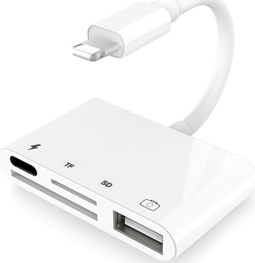 4in1 Lightning to Sd / Tf Kart Okuyucu + UsbA 3.0 + Şarj Portu Dönüştürücü Adaptör