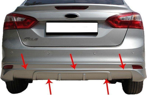 Ford Focus Uyumlu 3 Sedan Arka Tampon Altı Fiber 2011-2014