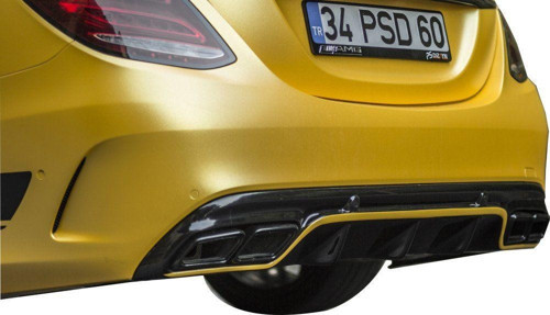 Mercedes C Uyumlu Serisi W205 (2015-2018) Arka Tampon Eki - Difüzör (Plastik)
