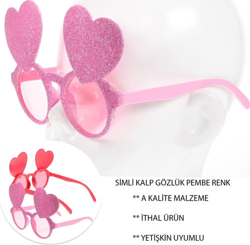 parti parti aksesuar & kostüm Pembe Renk Sim İşlenmiş Kalp Figürlü Parti Gözlüğü