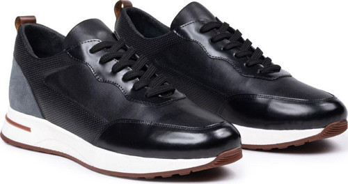 Erkek Hakiki Deri Sneaker, Casual Ayakkabı, %100 Deri Ayakkabı, 4 Mevsim Erkek Sneaker Siyah 45
