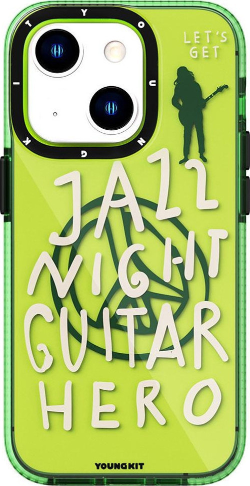 iPhone 14 Uyumlu Kılıf Şeffaf Renkli Yazı Temalı Tasarım Jazz Serisi Kapak
