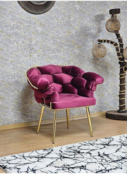 Tekli Gold Kaplama - Bordo Döşeme | Balon Çay Seti | Balkon Koltuk | Berjer | Balkon Çay Seti