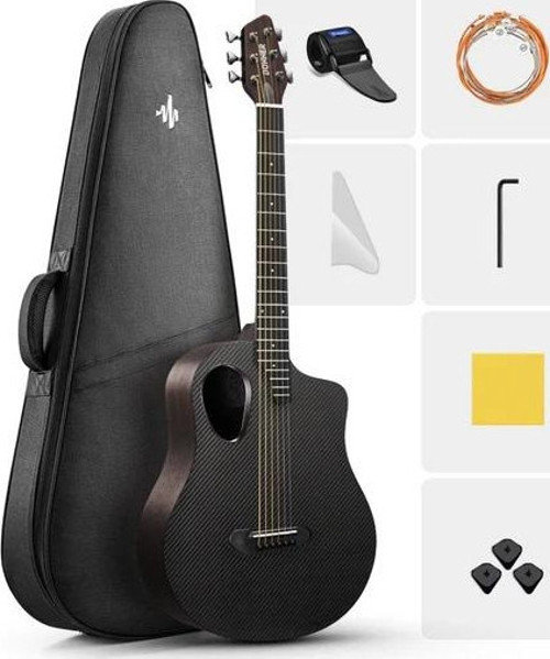 RISING-G1 Carbon Fiber Akustik Gitar Seti (Kahverengi)