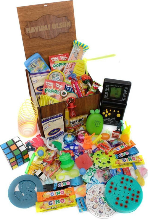Ahşap Gıda Ve Oyuncak Kutusu Siyah Tetris ( Hayırlı Olsun )