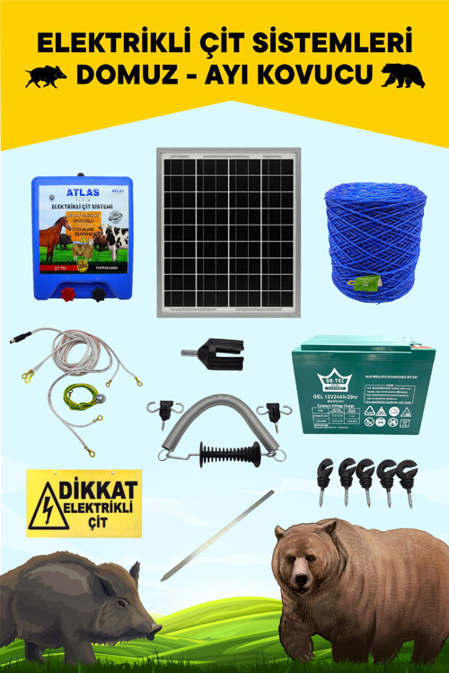 ELEKTRİKLİ ÇİT 5 YIL GARANTİ 1500MT PROFESYONEL SET ÖMÜRLÜK NO3