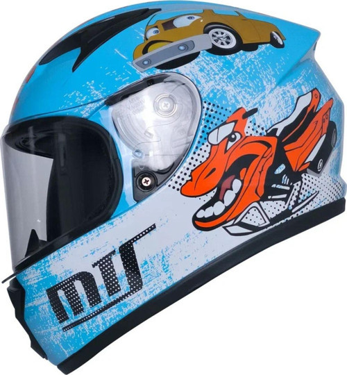 Motosiklet ve Bisiklet Mini Çocuk Kaskı Full Face Ce Sertifikalı Child Motor Kask Blue