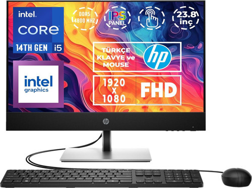 ProOne 440 G9 i5-14500T 16GB 512GB SSD 23.8" FHD Freedos Dokunmatik All In One Bilgisayar 9H6X2ET 1
