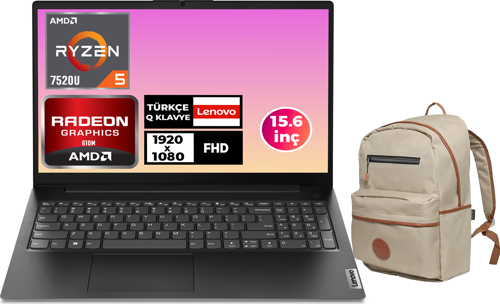 V15 G4 Ryzen 5 7520U 8GB 1TB SSD 15.6'' W11P Taşınabilir Bilgisayar + Çanta 82YU0124TX 009
