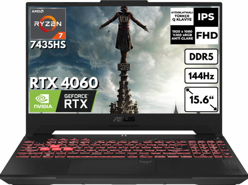 TUF Gaming A15 Ryzen 7-7435HS 16 GB 2 TBSSD 8GB RTX4060 15.6'' 144Hz FHD FreeDos FA507NVR-L16P512 BT2