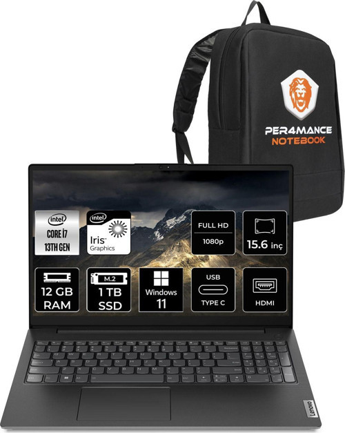 V15 G4 İ7 1355U 12Gb 1Tb Ssd 15.6 Fhd W11Pro Taşınabilir Bilgisayar & Per4 Çanta