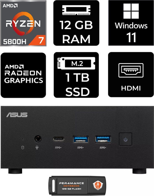 Expertcenter Pn52 R7-5800H 12Gb Ram 1Tb Ssd W11Home Mini Masaüstü Pc & Per4 Bellek