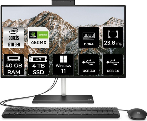 24 Cb1013Nt İ5 1235U 40Gb Ram 4Tb Ssd Mx450/2Gb 23.8" Fhd W11H All In One Pc 79N36Ea