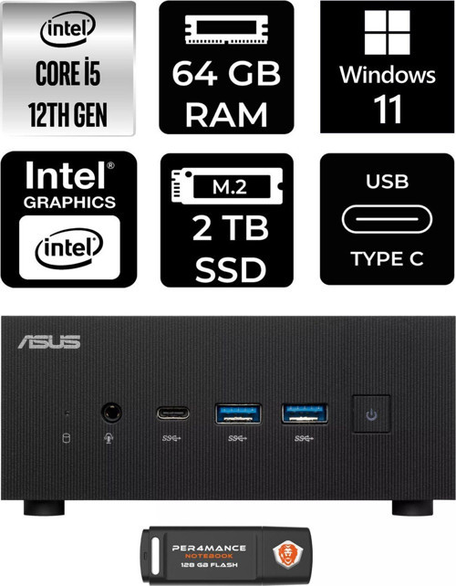 Expertcenter Pn64 İ5-12500H 64Gb Ram 2Tb Ssd W11Home Mini Masaüstü Pc & Per4 Bellek