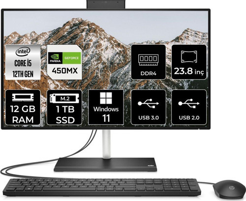 24 Cb1013Nt İ5 1235U 12Gb Ram 1Tb Ssd Mx450/2Gb 23.8" Fhd W11H All In One Pc 79N36Ea