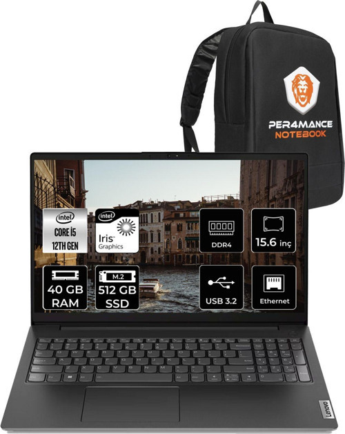 V15 G3 İ5-1235U 40Gb 512Gb Ssd 15.6" Fhd Fdos 82Tt008Ptx & Per4 Çanta