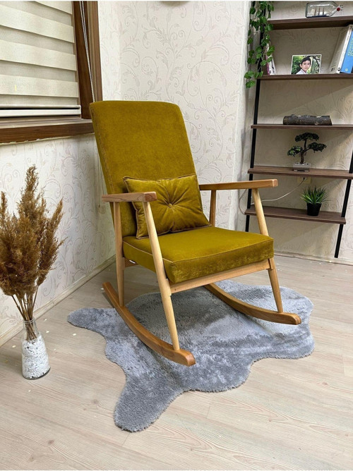 Trend Naturel Hardal Sallanan Sandalye Dinlenme Emzirme Baba Tv Okuma Koltuğu