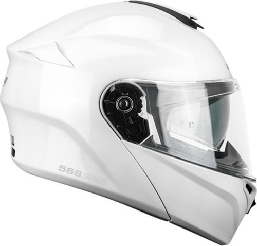 568A BER MONO ÇENE AÇILIR MOTOSİKLET KASKI BEYAZ / XL