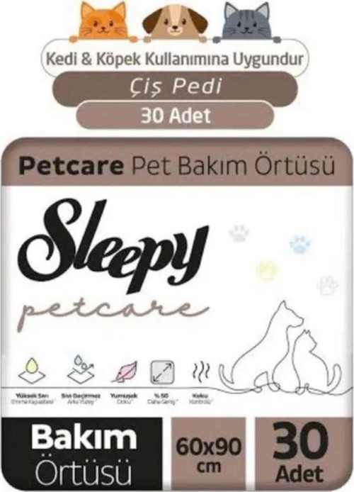Kedi Ve Köpek Kullanımına Uygun Çiş Pedi Yatak Koruyucu 60x90cm