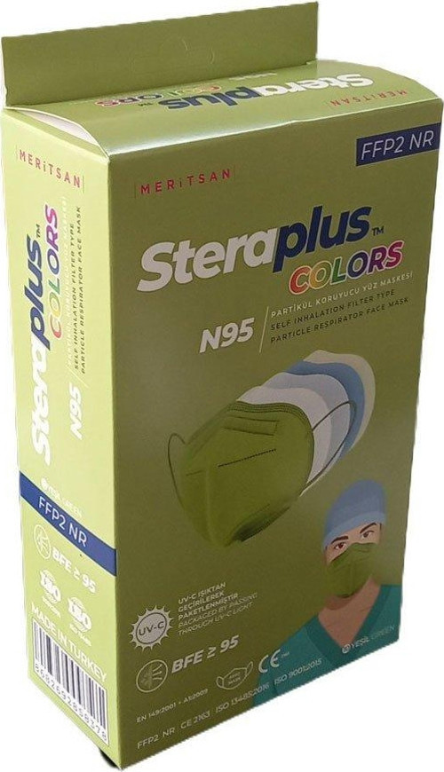 Steraplus Colors Ffp2 5 Katmanlı Telli N95 Maske 10'Lu - Yeşil