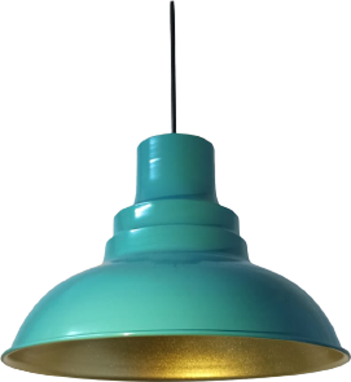 Rys Retro Metal Turkuaz Mavi Dekoratif Rustik Metal Sarkıt Avize Çap:30 cm