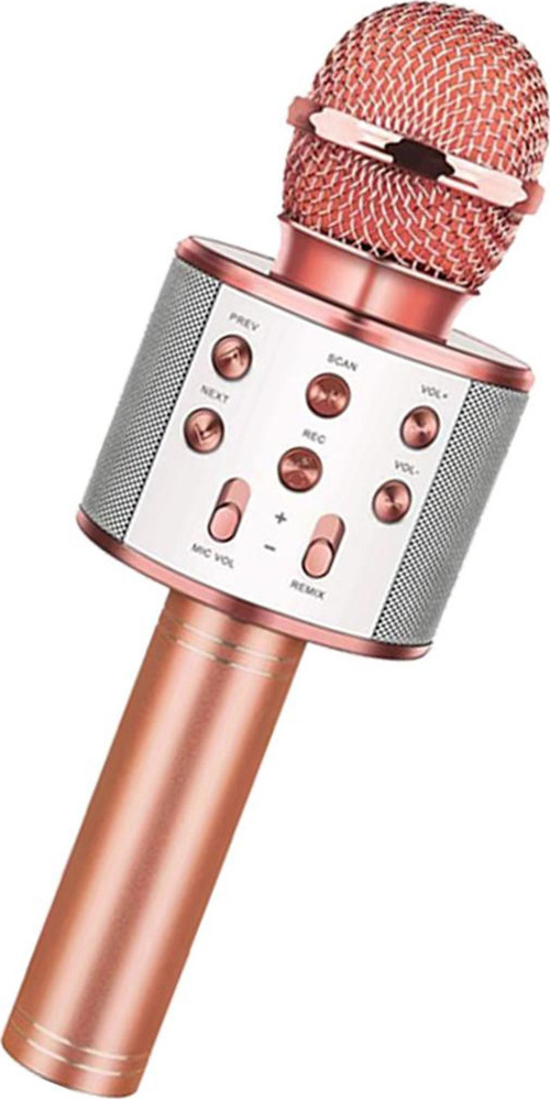 UsbA+TF Sd Kart+3.5mm Aux Girişli Bluetooth Karaoke Mikrofonu Pembe