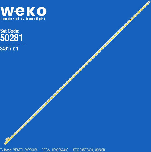 WKSET-5281 34917X1 39INCH V1B 7020PKG 52EA REV0.5 131106 1 ADET LED BAR (52LED)