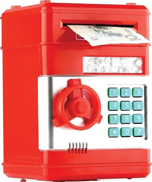 Şifreli Elektronik Kağıt Bozuk Para Atm Kasa Kumbara Kırmızı