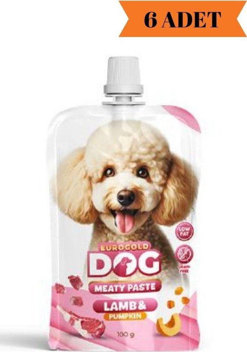 Dog Meaty Paste Balkabağı - Kuzu Köpek Ödül Maması 100 Gr x 6 Adet