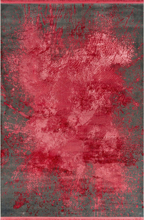 Suprise ZC02M Pembe Antrasit Viskon Akrilik Yumuşak Dokulu Modern Desen Halı