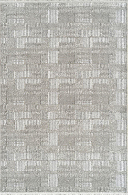 Arles FJ02B Vizon Akrilik Yumuşak Dokulu Modern Çizgili Halı
