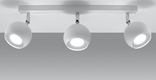 Retro Beyaz 180 Derece Hareketli Modern Spor 3 Lü Led spot Avize Beyaz Ampullü