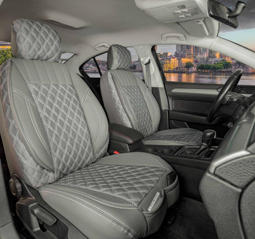 Citroen C2 Lüx Yarı Deri Oto Koltuk Kılıfı Ön Arka Takım İstanbul Serisi FÜME