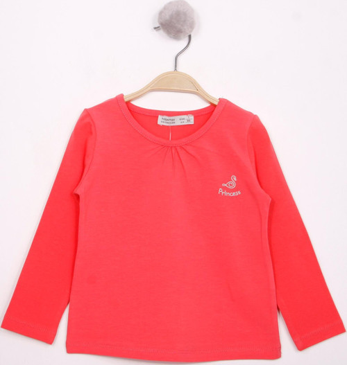 Toontoy Kız Çocuk Göğsü Princess Nakışlı T-Shirt