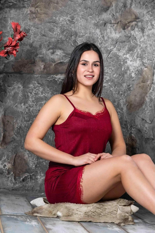 Charme Kadın Pegasus Kumaş İp Askılı Şortlu Pijama Takımı P300/208 -1 Adet Bordo-S