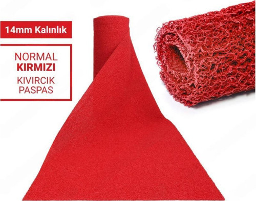 120X450CM KIRMIZI KIVIRCIK PASPAS-HALI KAYMAZ YOLLUK LİDYA 14MM