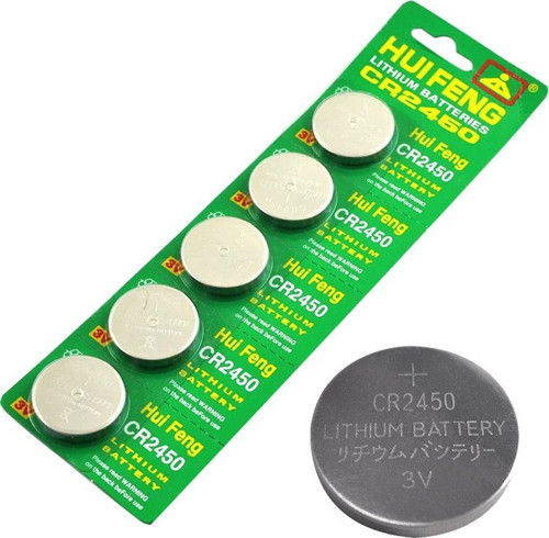 CR2450 3 Volt 5 li Lityum Pil Düğme Pil Cr 2450 600 Mah