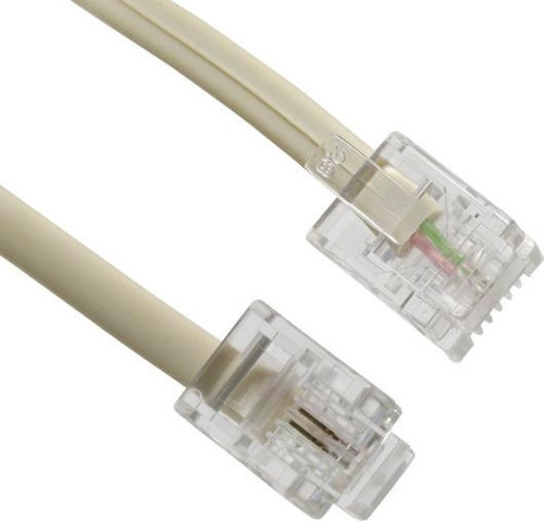 Krem Rengi 20 Metre Hazır Telefon Hat Kablosu Jack Soket Uçları Takılı Hazır Kablo