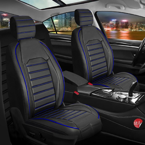 Opel Astra G HB Lüx Deri Oto Koltuk Kılıfı Ön Arka Takım Orijinal Serisi SİYAH MAVİ