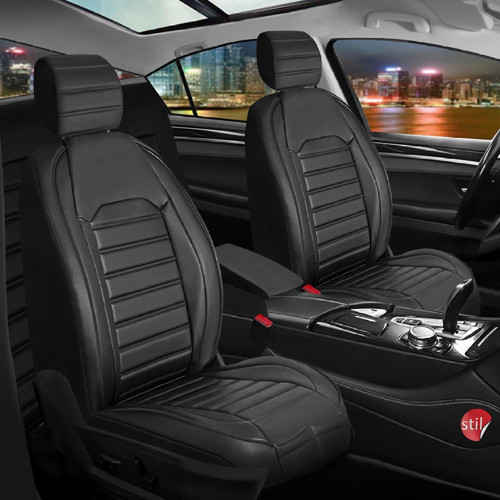 Volkswagen Passat B8 Lüx Deri Oto Koltuk Kılıfı Ön Arka Takım Orijinal Serisi TAM SİYAH